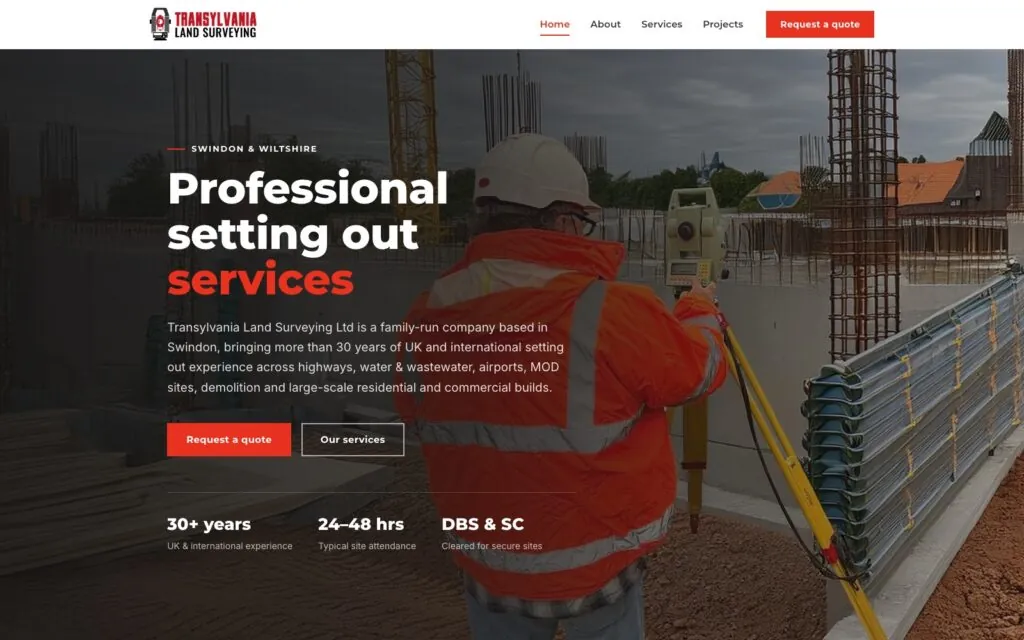 Transylvania Land Surveying – Website Design & Development website case study
